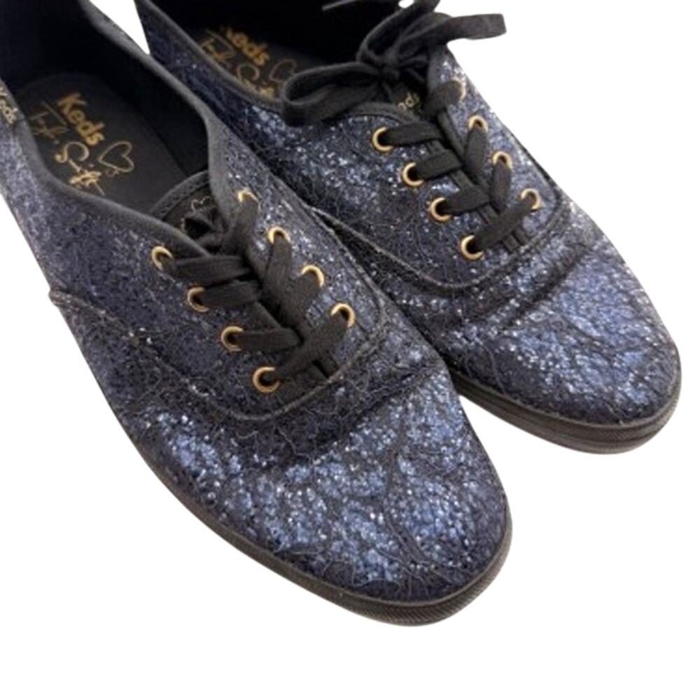Keds x Taylor Swift blue metallic lace glitter sneakers Eras 9.5